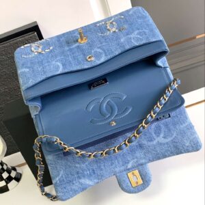 Alternative view of Chanel Classic Handbags Blue For Women 25.5cm / 9.9in A01112