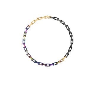 Louis Vuitton Combinating Color Monogram Chain Necklace Multicolor For Men