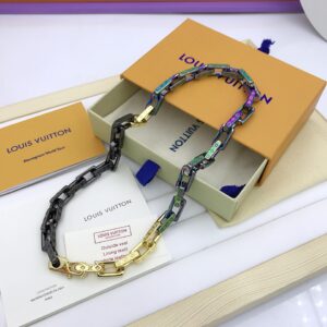 Alternative view of Louis Vuitton Combinating Color Monogram Chain Necklace Multicolor For Men