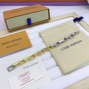 Alternative view of Louis Vuitton Combinating Two Colors Monogram Chain Bracelet Multicolor For Men