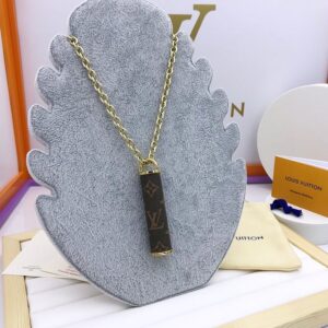 Alternative view of Louis Vuitton Cylinder Pendant Necklace Gold Tone For Women