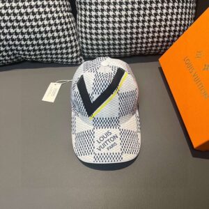 Louis Vuitton Damier Rush Cap White For Men