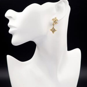 Alternative view of Louis Vuitton Diamond Floral Earrings Gold For Women
