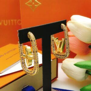 Alternative view of Louis Vuitton Diamond Stud Earrings Gold For Women