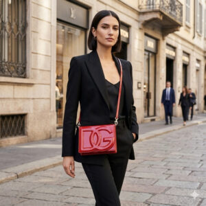 Alternative view of Dolce Gabbana Logo Crossbody Bag 7.8In/ 20cm Red Gold Hardware For Women BB7287A147180315