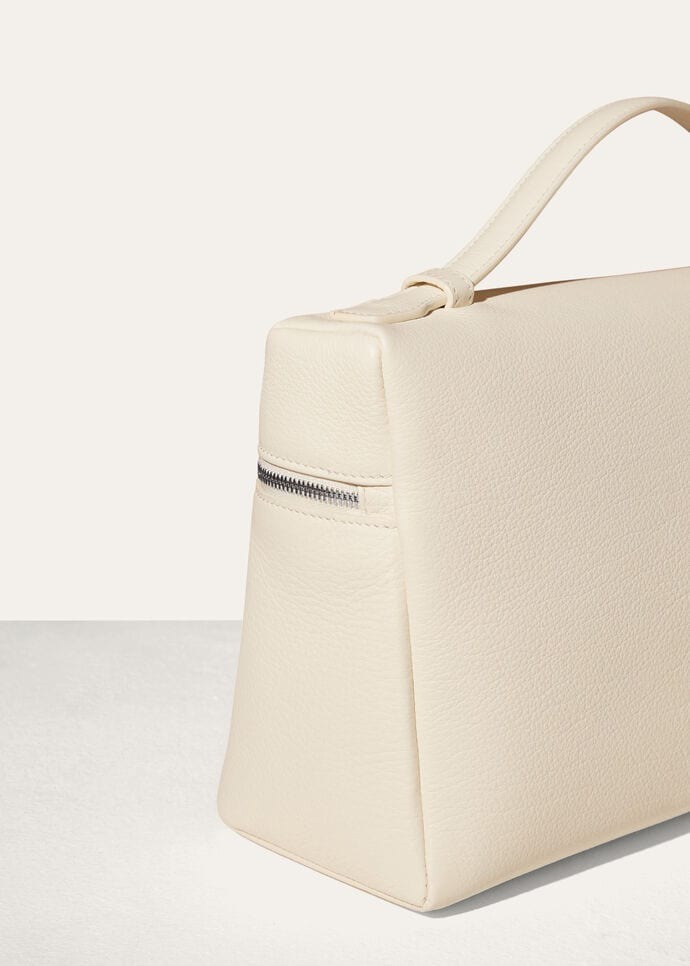 Loro Piana Extra Pocket L27 Top Handle Bag 10.6in/ 27cm Whisper White Silver Hardware For Women FAN4043 1615