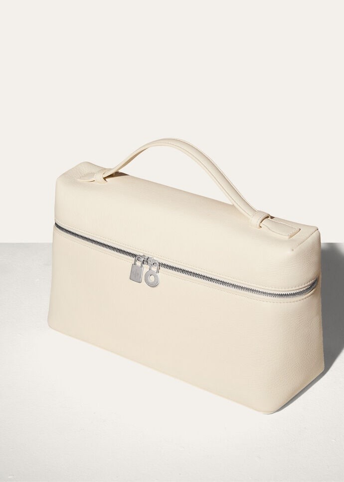 Loro Piana Extra Pocket L27 Top Handle Bag 10.6in/ 27cm Whisper White Silver Hardware For Women FAN4043 1615