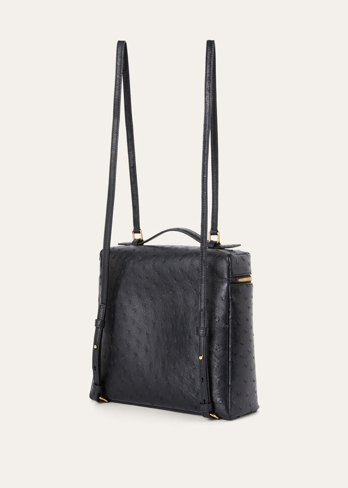 Loro Piana Extra Pocket L23.5 Backpack 9.1in/ 23cm Black Gold Hardware For Women FAN4194 8000 - Image 4