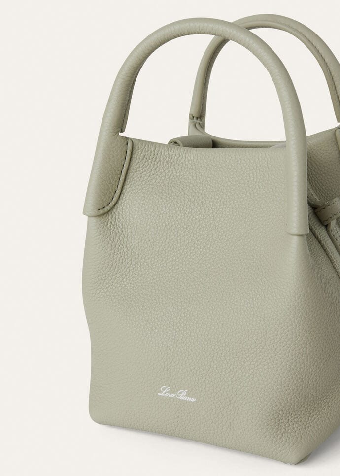 Loro Piana Micro Bale Top Handle Bag 5.2in/ 13cm Light Wasabi Silver Hardware For Women FAN4647 50YB