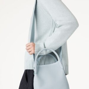 Alternative view of Loro Piana Bale Small Top Handle Bag 6.7in/ 17cm Light Blue Silver Hardware For Women FAN8964 60HN