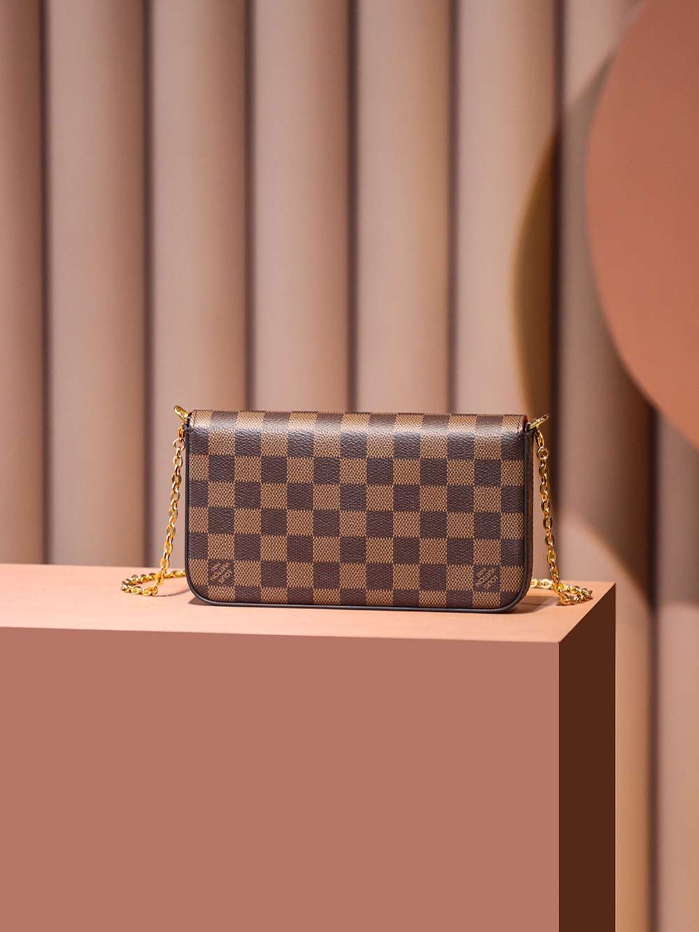 Louis Vuitton Pochette Felicie Shoulder Bag 8.3in/ 21cm Brown Gold Hardware For Women N63032 - Image 7