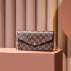 Louis Vuitton Pochette Felicie Shoulder Bag 8.3in/ 21cm Brown Gold Hardware For Women N63032 - Image 5