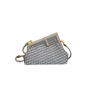 Fendi First Small Shouder Bag 10.2in/ 26cm Grey Gold Hardware For Women