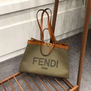 Alternative view of Fendi Peekaboo X-Tote Canvas Bag Green Khaki For Women 16.1in/41cm FF 8BH374