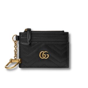 Gucci GG Marmont Keychain Wallet Black For Women 627064 DTDHT 1000 3.9 in/ 10 cm