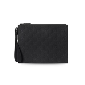 Gucci Rubber-Effect Pouch Black For Men 11 In/ 28 Cm 771319 AAC0G 1000