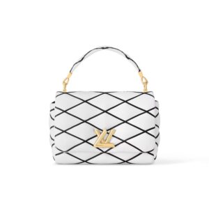 Louis Vuitton GO-14 MM White/ Black Bag For Women M22890- 9.1 Inches/ 23 Cm