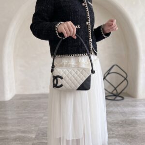 Alternative view of Chanel Cambon Pochette Shoulder Bag 8.7in/ 22cm White Silver Hardware For Women