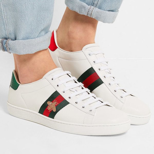 Gucci Ace Sneakers With Bee White For Women
