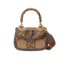 Gucci Bamboo 1947 Jumbo GG Small Top Handle Bag 8.3in/ 21cm Camel Ebony Gold Hardware For Women 675797 UKMDT 2570