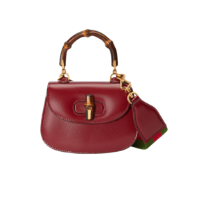 Gucci Bamboo 1947 Mini Top Handle Bag 6.7in/ 17cm Red Gold Hardware For Women 686864 10ODT 6674