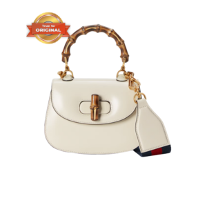 Gucci Bamboo 1947 Mini Top Handle Bag 6.7in/ 17cm White Gold Hardware For Women 686864 10ODT 8454
