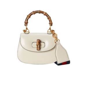 Gucci Bamboo 1947 Mini Top Handle Bag 6.7in/ 17cm White Gold Hardware For Women ‎686864 10ODT 8454