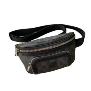 Gucci Belt Bag With Interlocking G Black GG Supreme Canvas For Men 9in/23cm GG ‎682933 92THN 1000