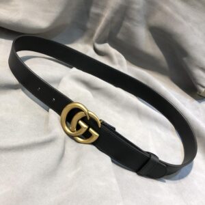 Alternative view of Gucci Belt With Double G Buckle Black 1.2in/3cm