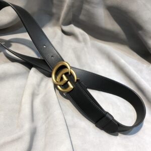 Gucci Belt With Double G Buckle Black 1.2in/3cm