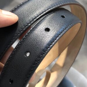 Alternative view of Gucci Belt With Interlocking G Buckle Black/Cream GG, Women Belt 370717