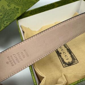 Alternative view of Gucci Belt With Interlocking G Buckle Black/ Cream GG 370717 - 90Eu - 105Cm