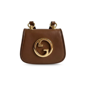 Gucci Blondie Card Case Wallet Shoulder Bag 4.5in/ 12cm Brown Gold Hardware For Women
