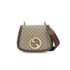 Gucci Blondie Medium Shoulder Bag 11.4in/ 29cm Beige/ Ebony GG Supreme Canvas Gold Hardware For Women ‎699210 96IWG 8745