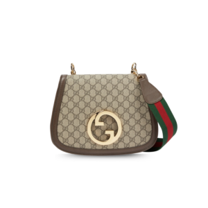 Gucci Blondie Medium Shoulder Bag 11.4in/ 29cm Beige/ Ebony GG Supreme Canvas Gold Hardware For Women 699210 96IWG 8745