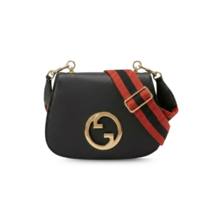 Gucci Blondie Medium Shoulder Bag 11.4in/ 29cm Black Gold Hardware For Women