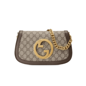 Gucci Blondie Medium Shoulder Bag 11in/ 28cm Beige/ Ebony GG Supreme Canvas Gold Hardware For Women 699268 K9GSG 8358