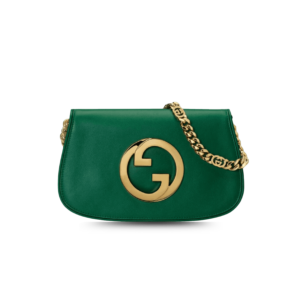 Gucci Blondie Medium Shoulder Bag 11in/ 28cm Green Gold Hardware For Women