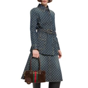 Alternative view of Gucci Borsetto Medium Boston Shoulder Bag 11in/ 28cm Brown Gold Hardware For Women ‎866732 AAGIR 2146