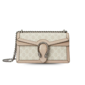 Gucci Dionysus Small Shoulder Bag 10in/ 25cm Beige/ White GG Supreme Canvas Palladium Hardware For Women 499623 UULBN 9683