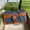 Gucci Dionysus Small Shoulder Bag 11in/ 28cm Dark Blue/ Ivory Eco Washed Organic GG Jacquard Denim Antique Silver Hardware For Women 400249 2KQFN 4483 - Image 3