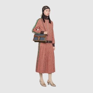 Alternative view of Gucci Dionysus Small Shoulder Bag 11in/ 28cm Dark Blue/ Ivory Eco Washed Organic GG Jacquard Denim Antique Silver Hardware For Women 400249 2KQFN 4483