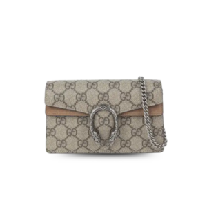 Gucci Dionysus Super Mini Shoulder Bag 6.5in/ 17cm Emerald GG Supreme Canvas Made Using An Earth-Conscious Process With Taupe Detail For Women 476432 KHNRN 8642