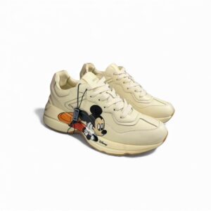 Gucci x Disney Women's Rhyton Sneaker With Mickey Mouse Beige For Women 602049 DRW00 9522