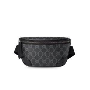 Gucci GG Emblem Small Belt Bag 9.1in/ 23cm Black Silver Hardware For Men 821165 FAED9 1000