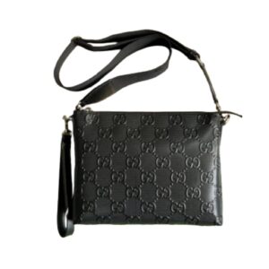 Gucci GG Embossed Medium Messenger Bag Black GG Embossed For Men 12in/31cm GG 696009 1W3CN 1000