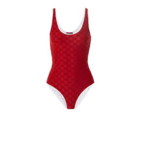 Gucci GG Jacquard One-Piece Swimsuit Red For Women