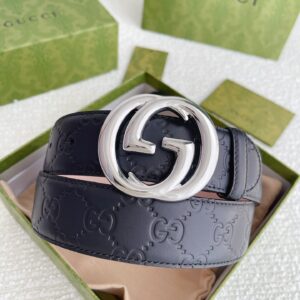 Alternative view of Gucci GG Marmont Embossed Monogram Belt Black With Gold-Toned Buckle 40mm
