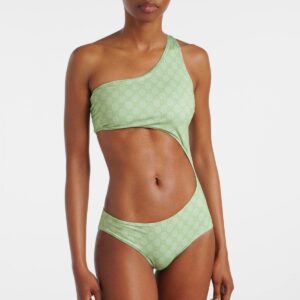 Alternative view of Gucci GG Printed Cutout Swimsuit Light Green For Women