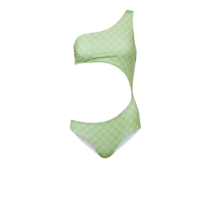 Gucci GG Printed Cutout Swimsuit Light Green For Women